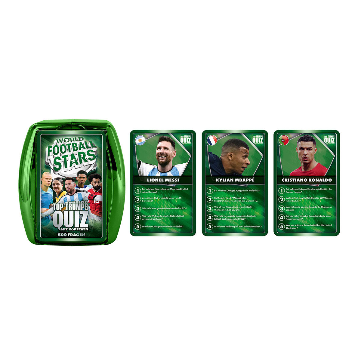 TOP TRUMPS - Quiz Weltfussballstars green case